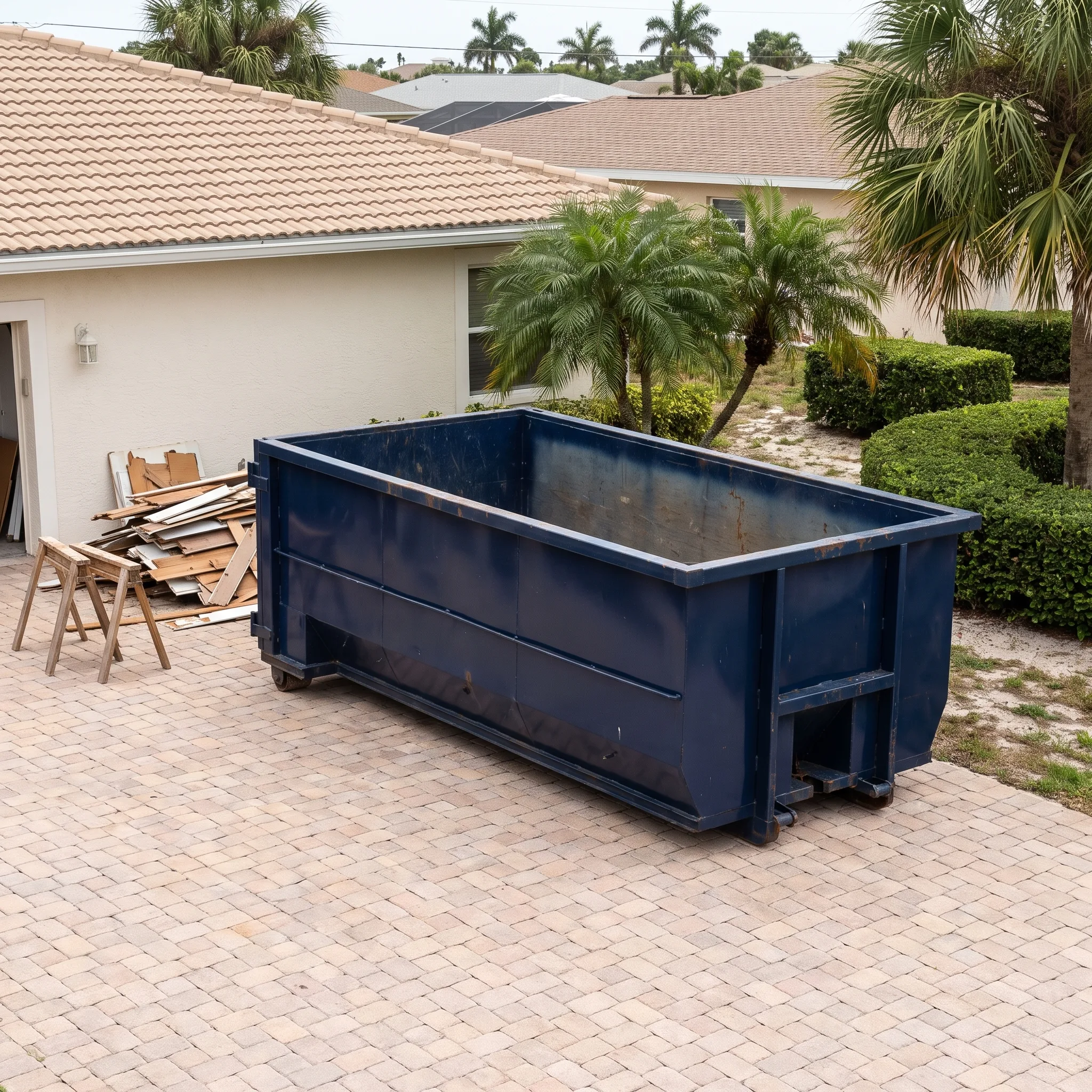 Dumpster on a Martin County, FL job site
